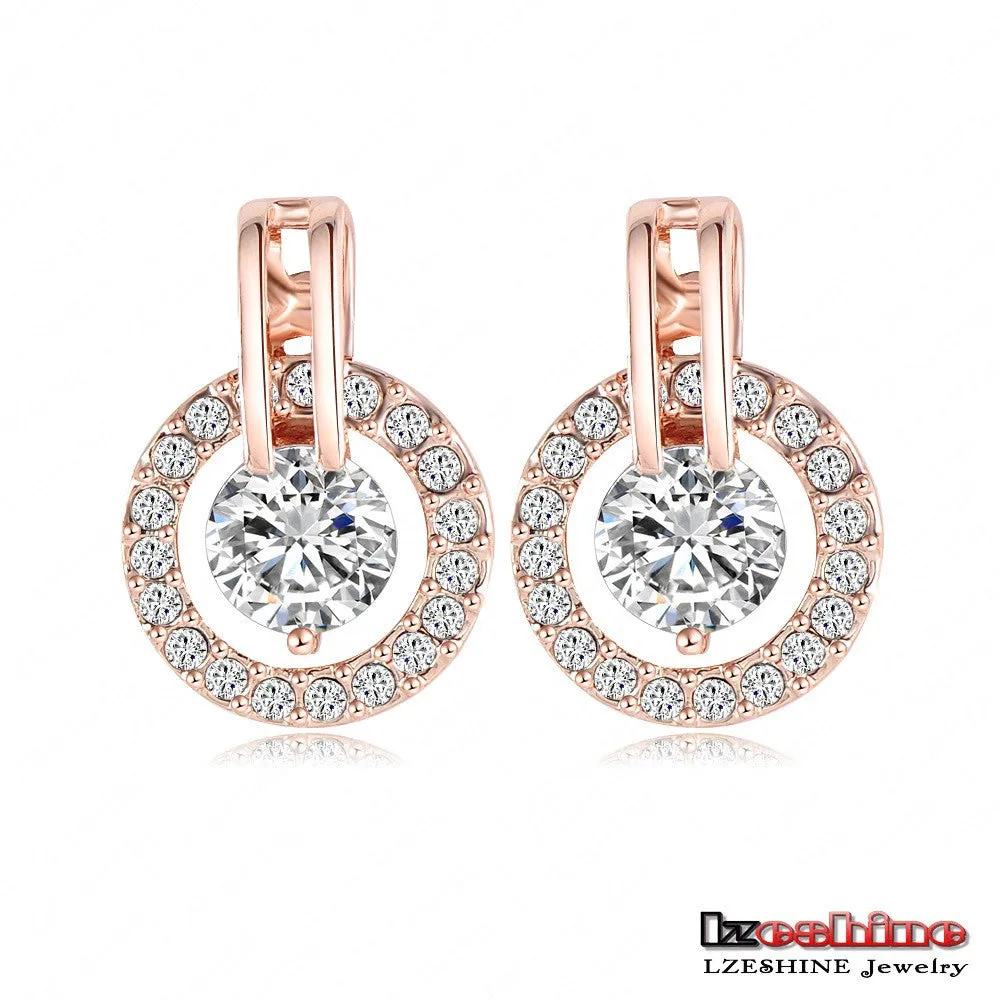 18K Rose Gold Plated Necklace/Earring Bijouterie Sets for Women Wedding Jewelry Sets