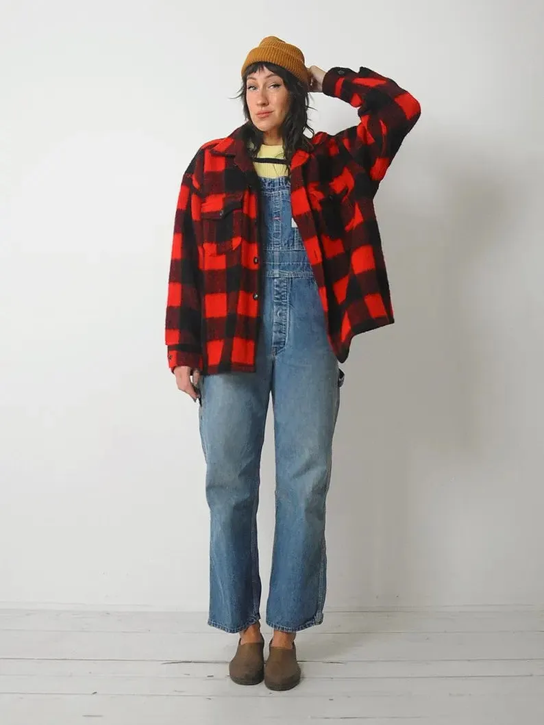 1960's Hudson Bay Plaid Wool Shacket