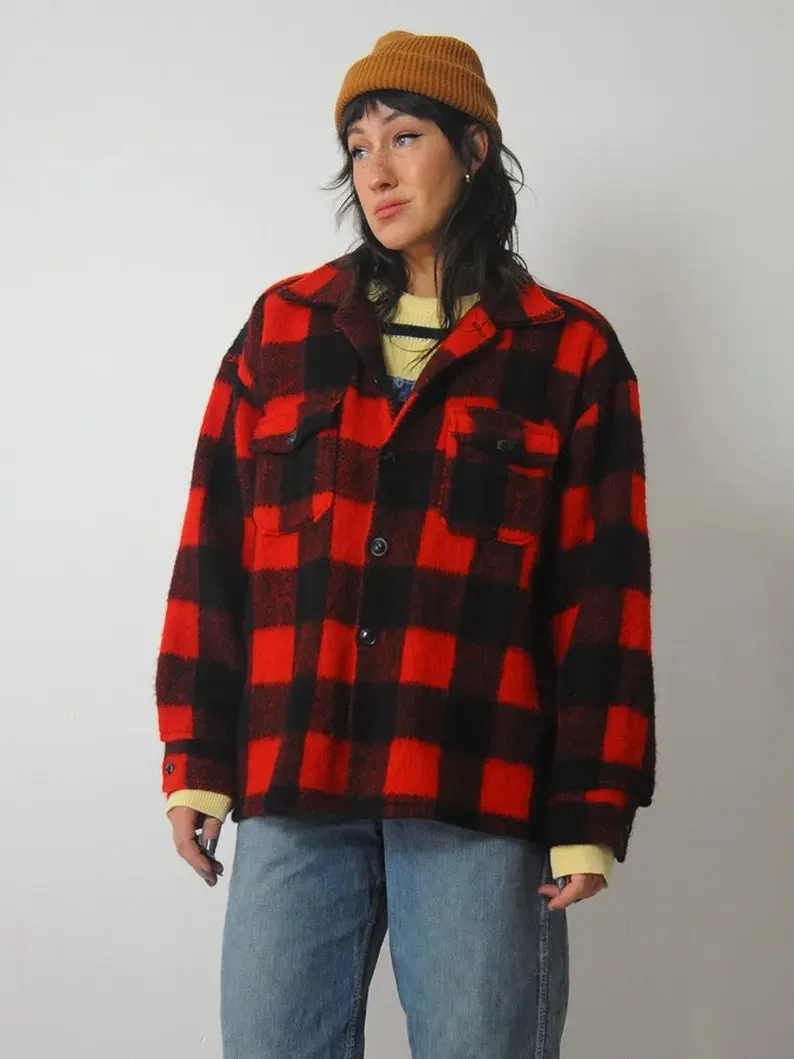 1960's Hudson Bay Plaid Wool Shacket