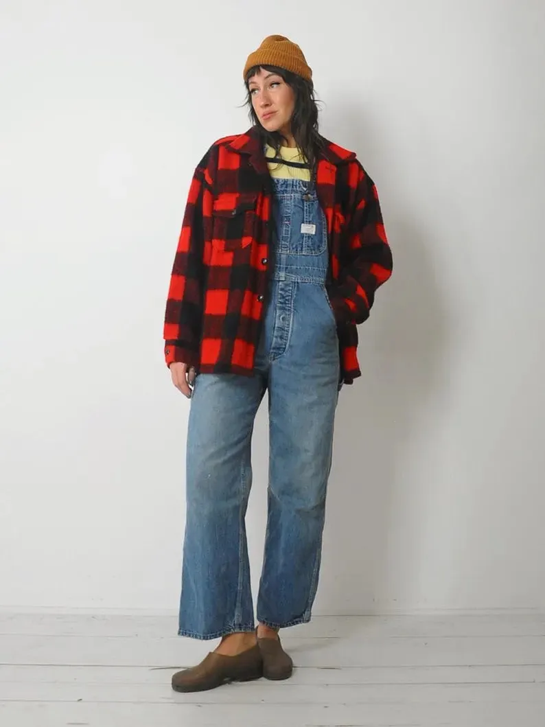 1960's Hudson Bay Plaid Wool Shacket
