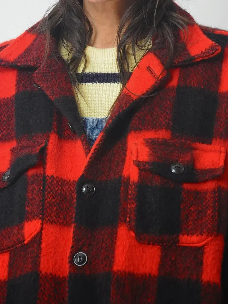 1960's Hudson Bay Plaid Wool Shacket