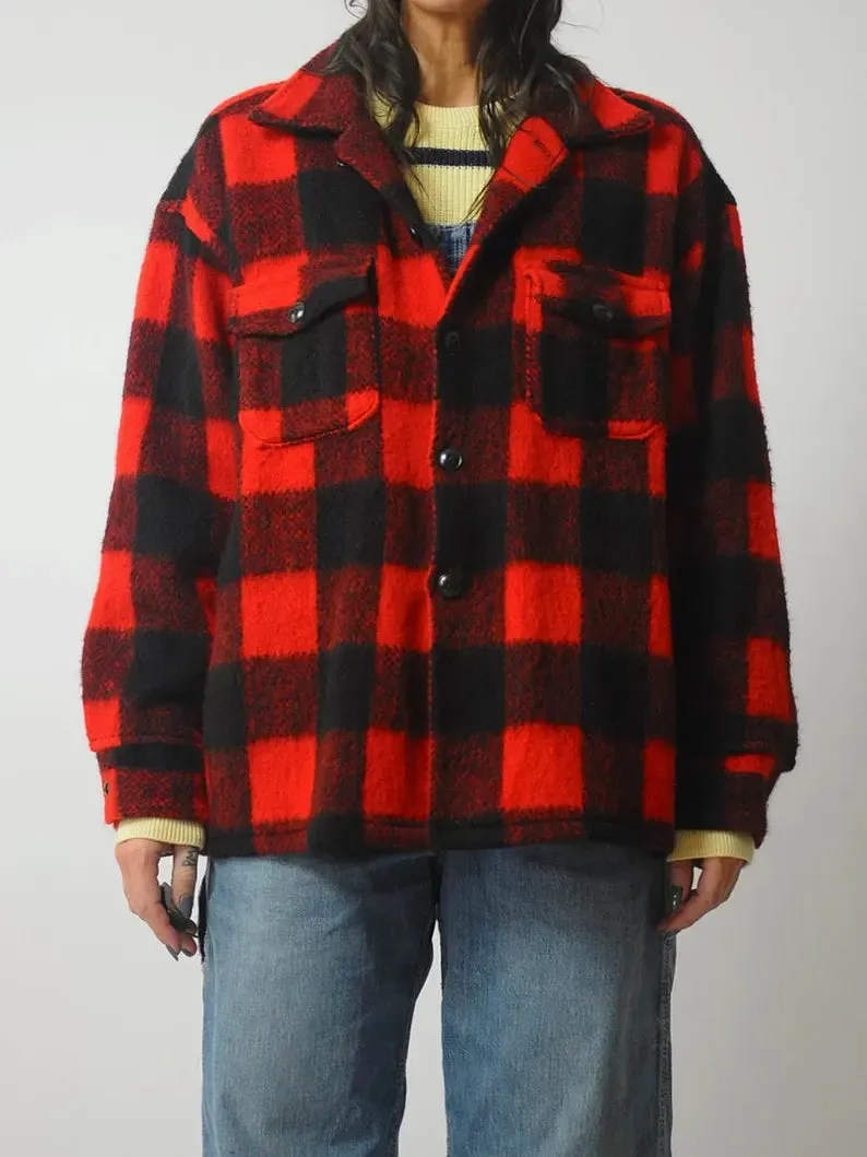 1960's Hudson Bay Plaid Wool Shacket