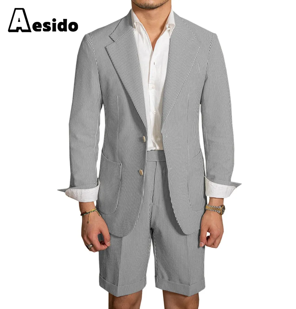 2024 New Summer Notch Lapel Fashion Men's Suits (Blazer Pants)