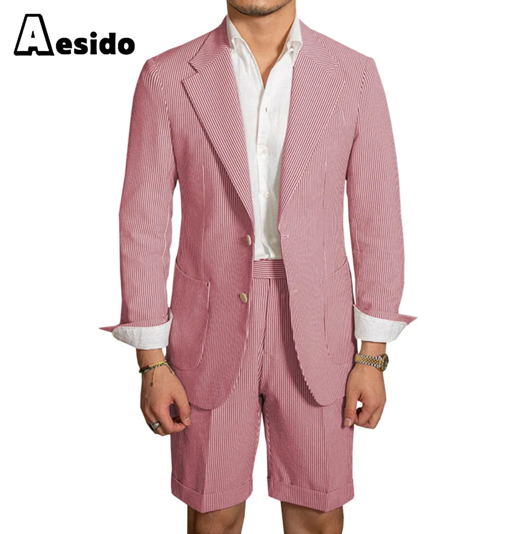 2024 New Summer Notch Lapel Fashion Men's Suits (Blazer Pants)