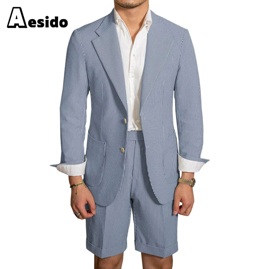 2024 New Summer Notch Lapel Fashion Men's Suits (Blazer Pants)