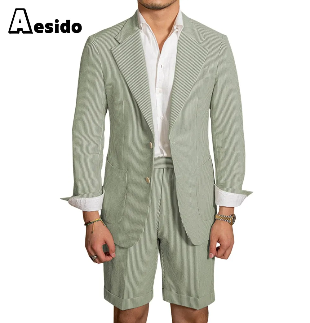 2024 New Summer Notch Lapel Fashion Men's Suits (Blazer Pants)