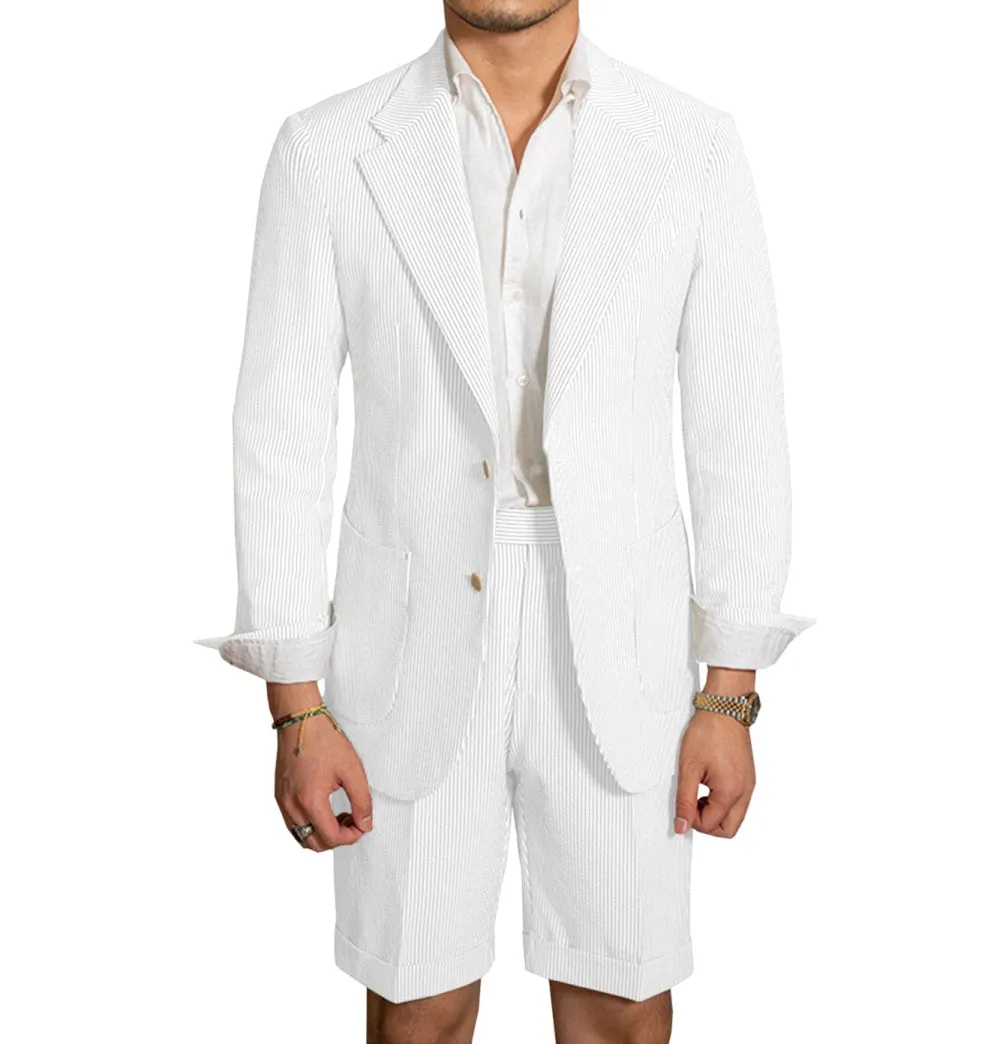 2024 New Summer Notch Lapel Fashion Men's Suits (Blazer Pants)