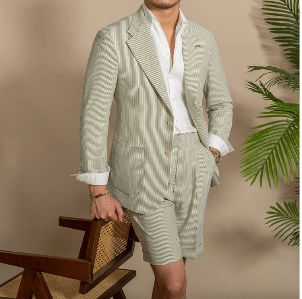 2024 New Summer Notch Lapel Fashion Men's Suits (Blazer Pants)
