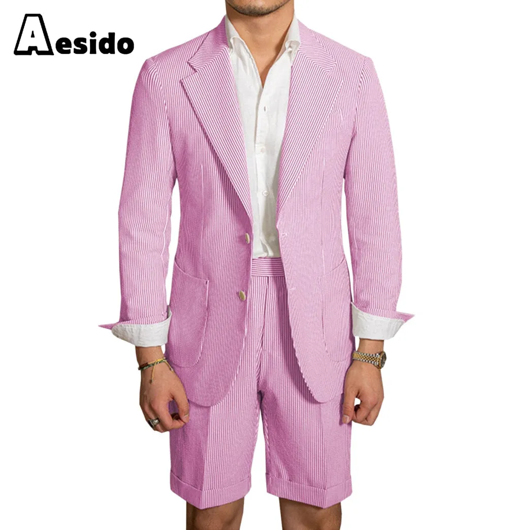 2024 New Summer Notch Lapel Fashion Men's Suits (Blazer Pants)