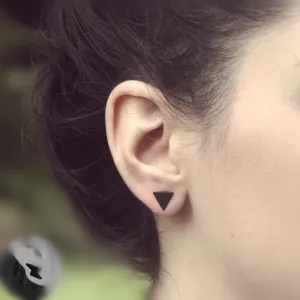 3 Color Western Triangle round flash stud earrings for women