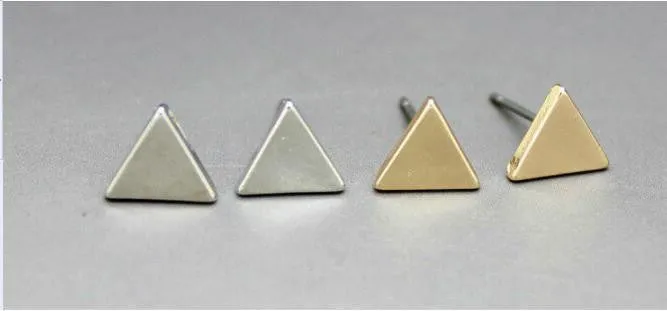 3 Color Western Triangle round flash stud earrings for women