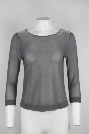 90s Silver see-through top - S