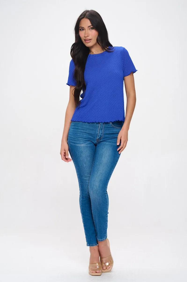 Alessia Short Sleeve Textured Top
