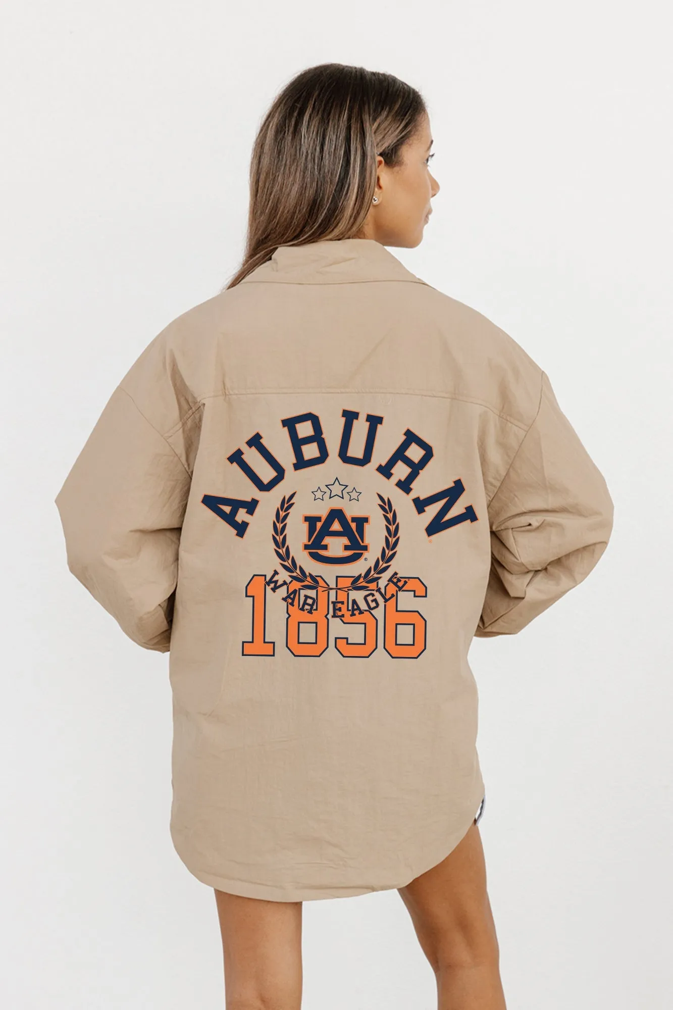 AUBURN TIGERS TAKE IT TO THE HOUSE LIGHTWEIGHT BUTTON DOWN OVERSIZED JACKET BY MADI PREWETT TROUTT