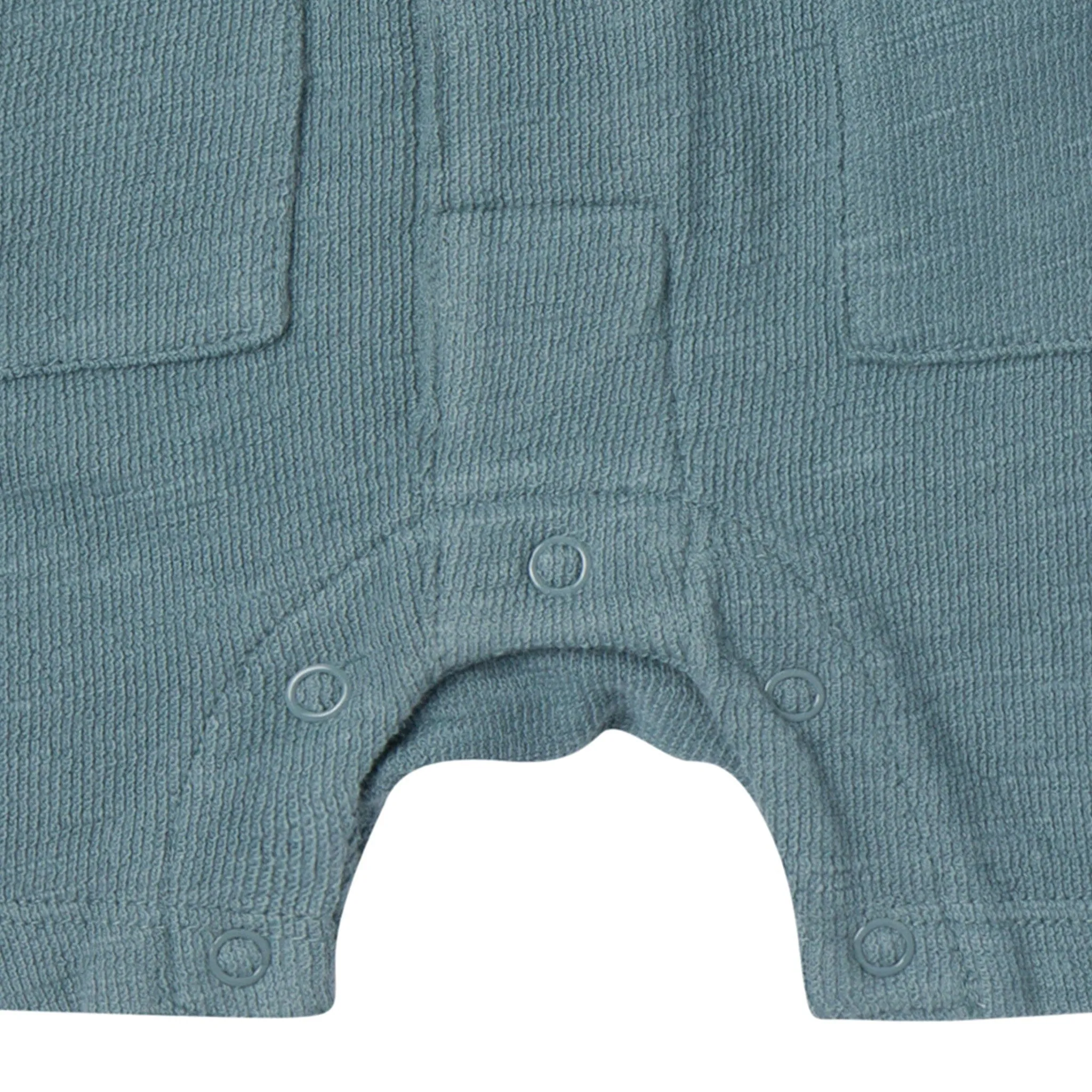 Baby Boys Dark Teal Collared Short Sleeve Romper