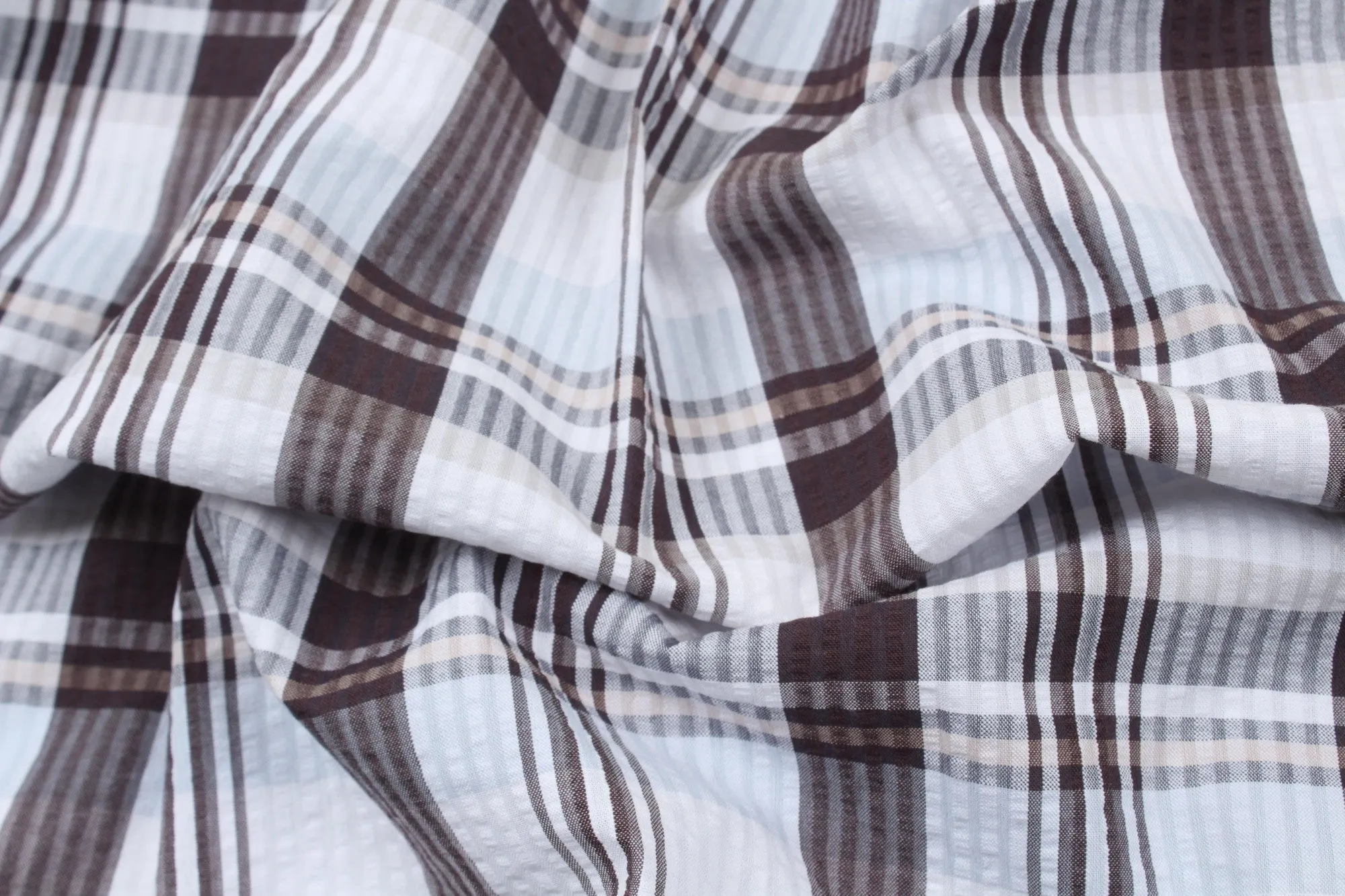 BCI Cotton Seersucker Checks - 3 colors available