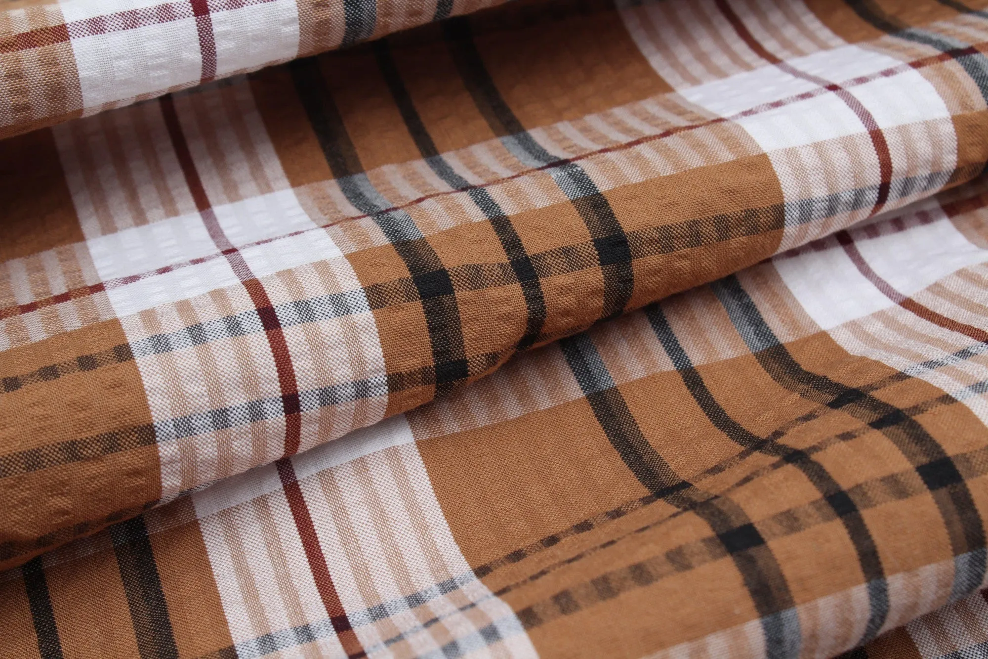 BCI Cotton Seersucker Checks - 3 colors available