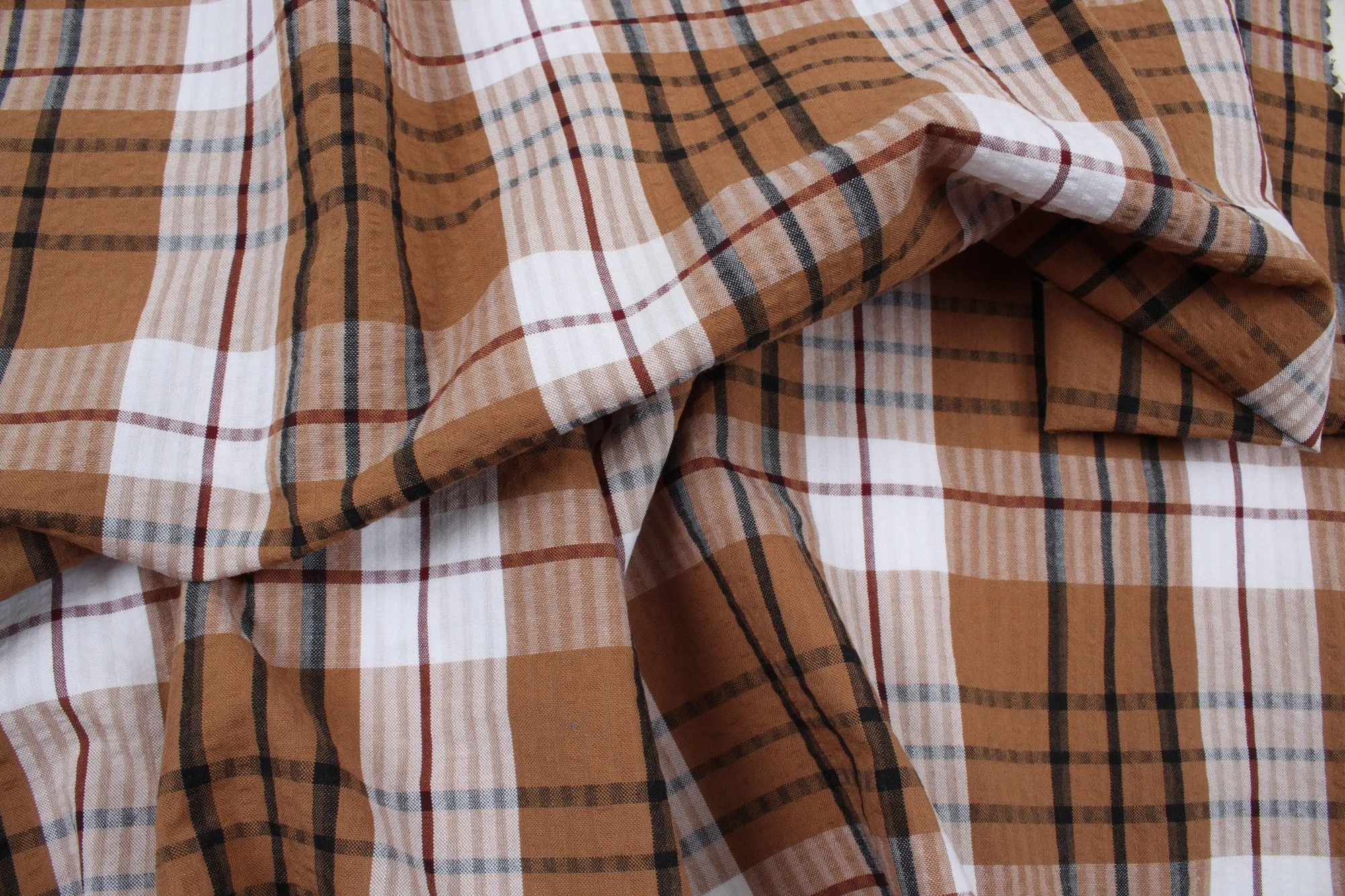 BCI Cotton Seersucker Checks - 3 colors available