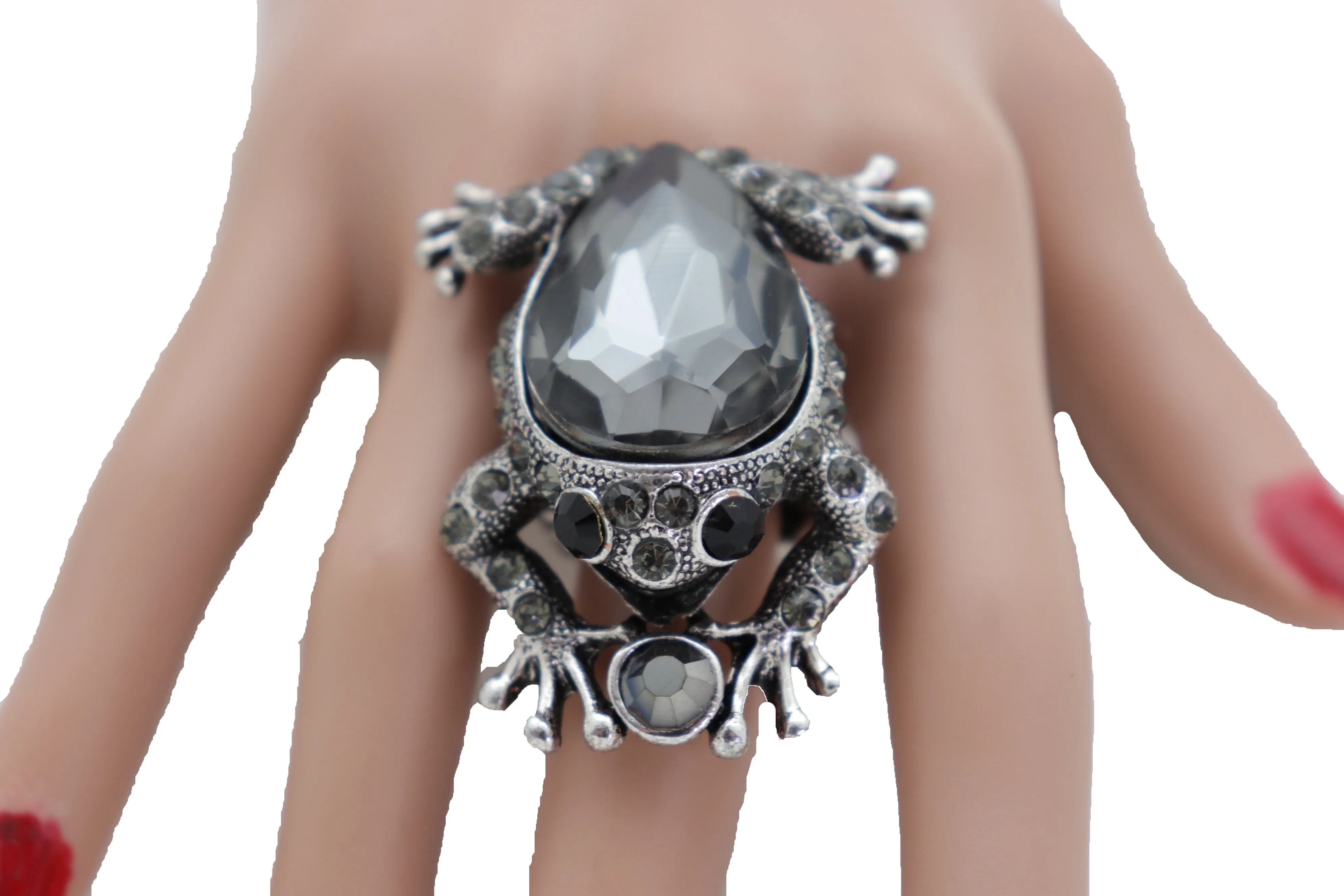 Big Jewel Frog Ring