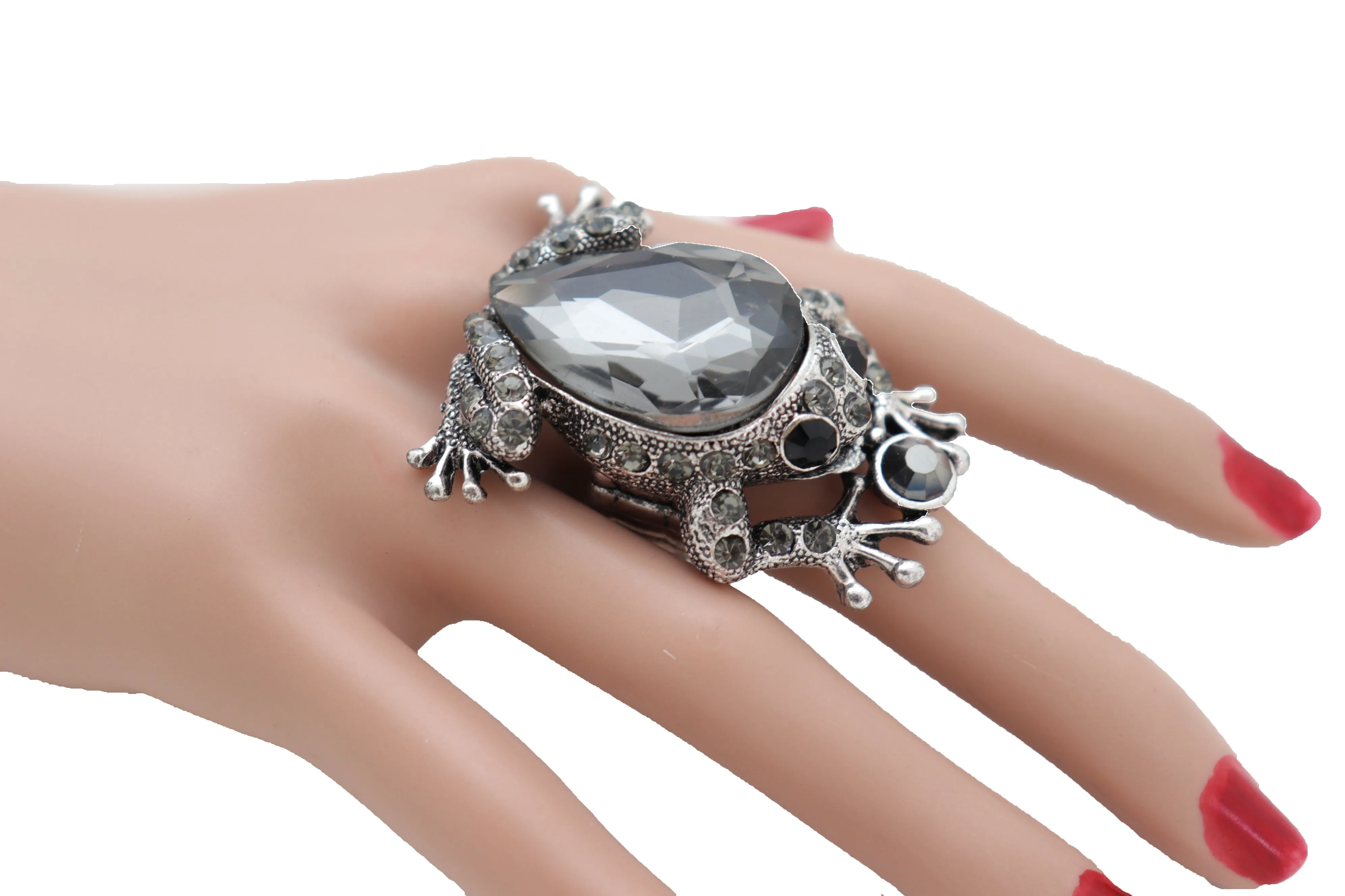 Big Jewel Frog Ring