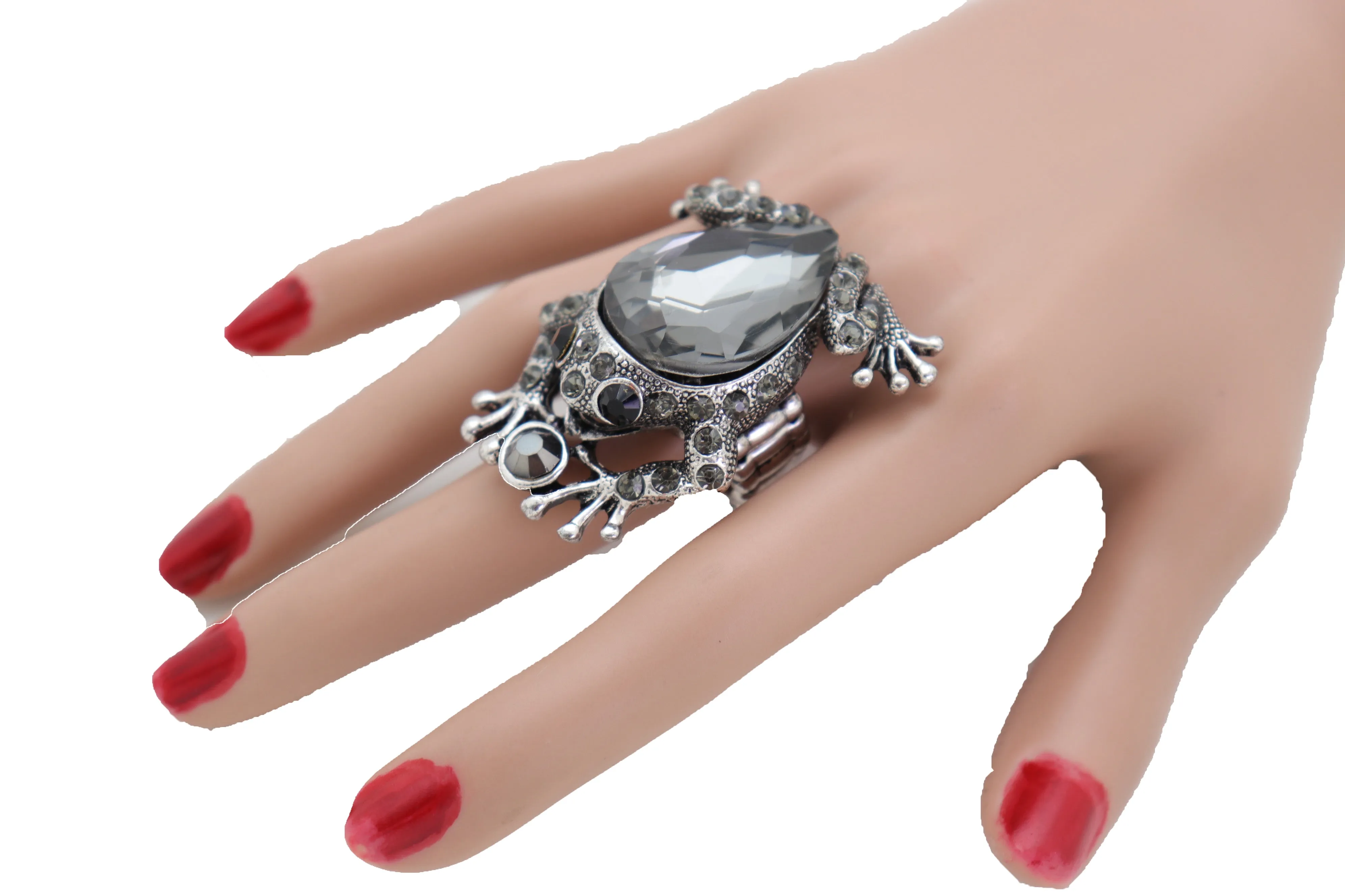 Big Jewel Frog Ring