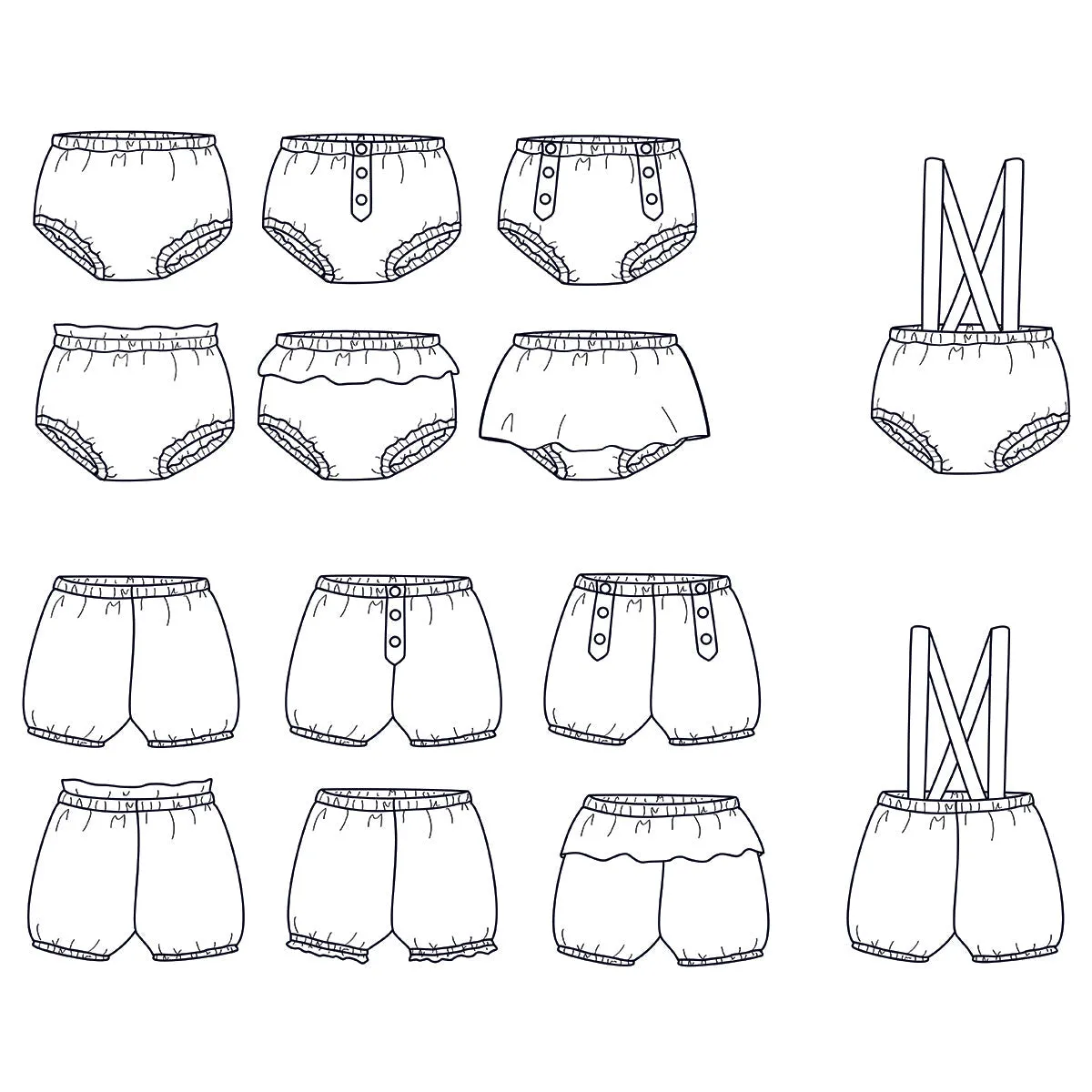 BILBAO Bloomers - Baby 1M/4Y - PDF Sewing Pattern