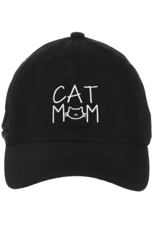 Black Cat Mom Embroidered Cap