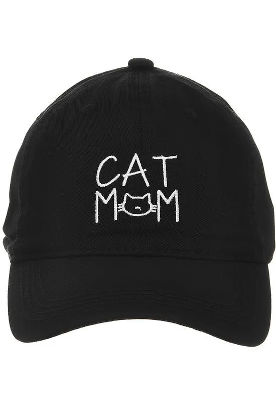 Black Cat Mom Embroidered Cap