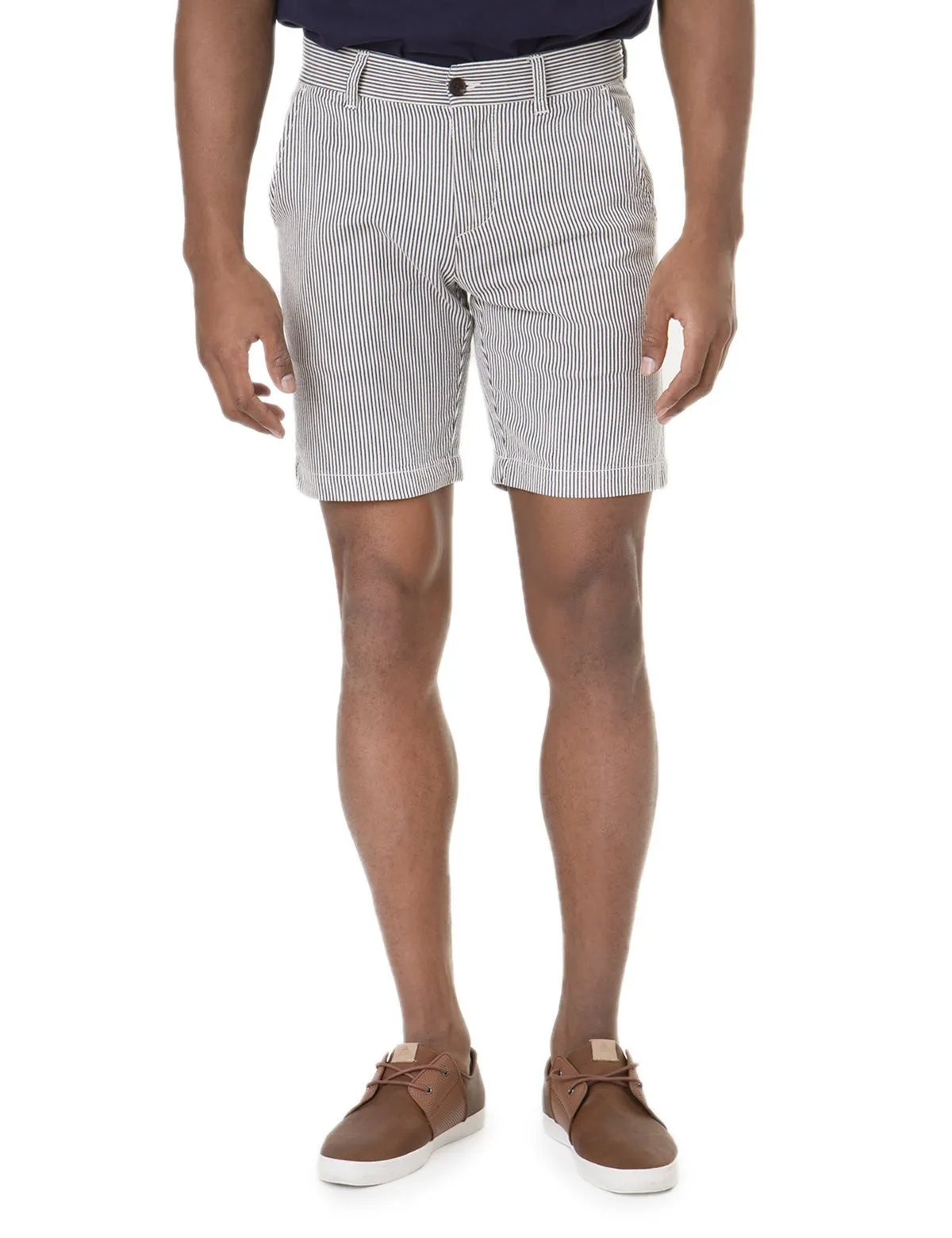 Black Mallet Seersucker STRIPE Slim Fit Shorts