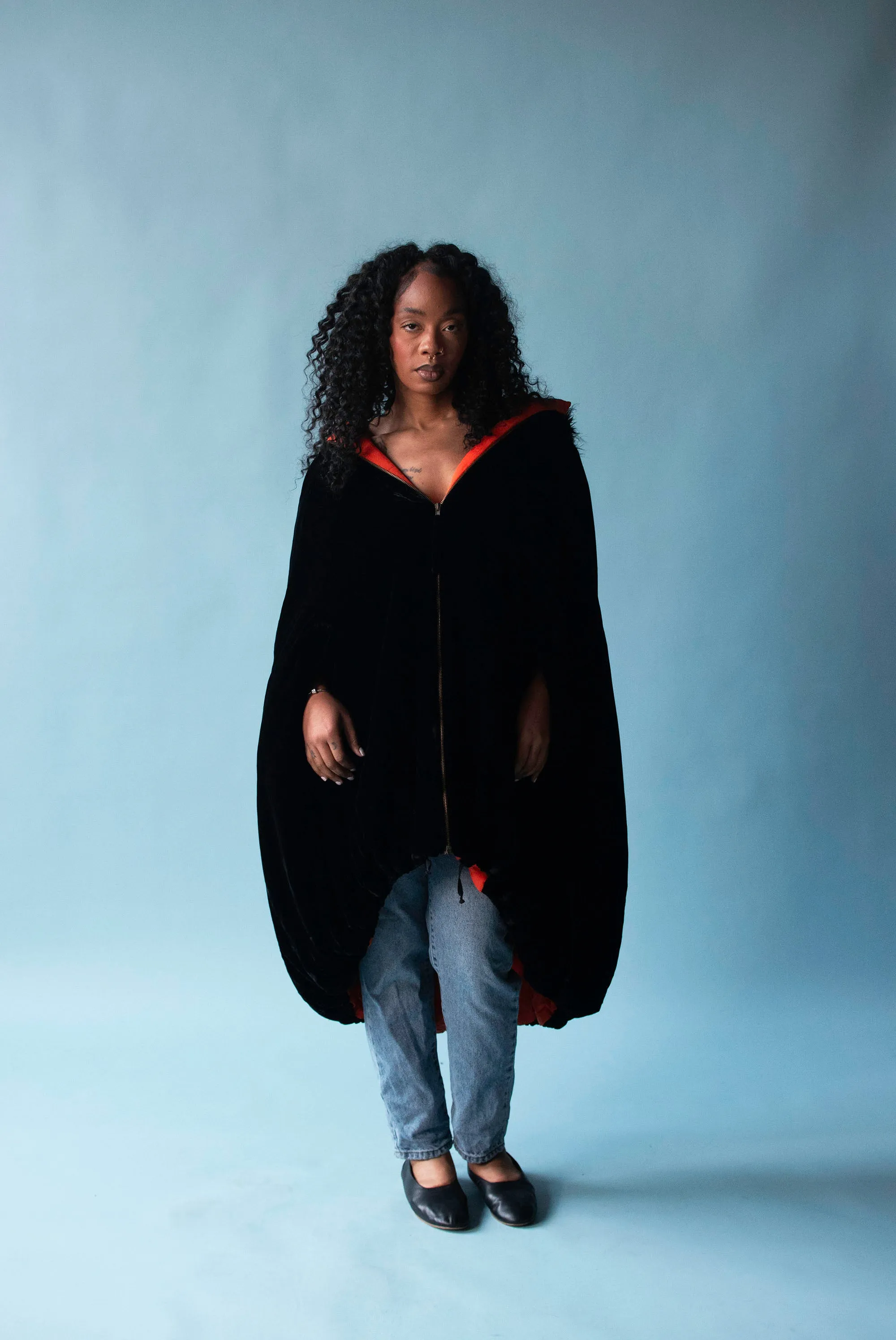 Black Velvet Cloak | Jean Paul Gaultier Fall 1996