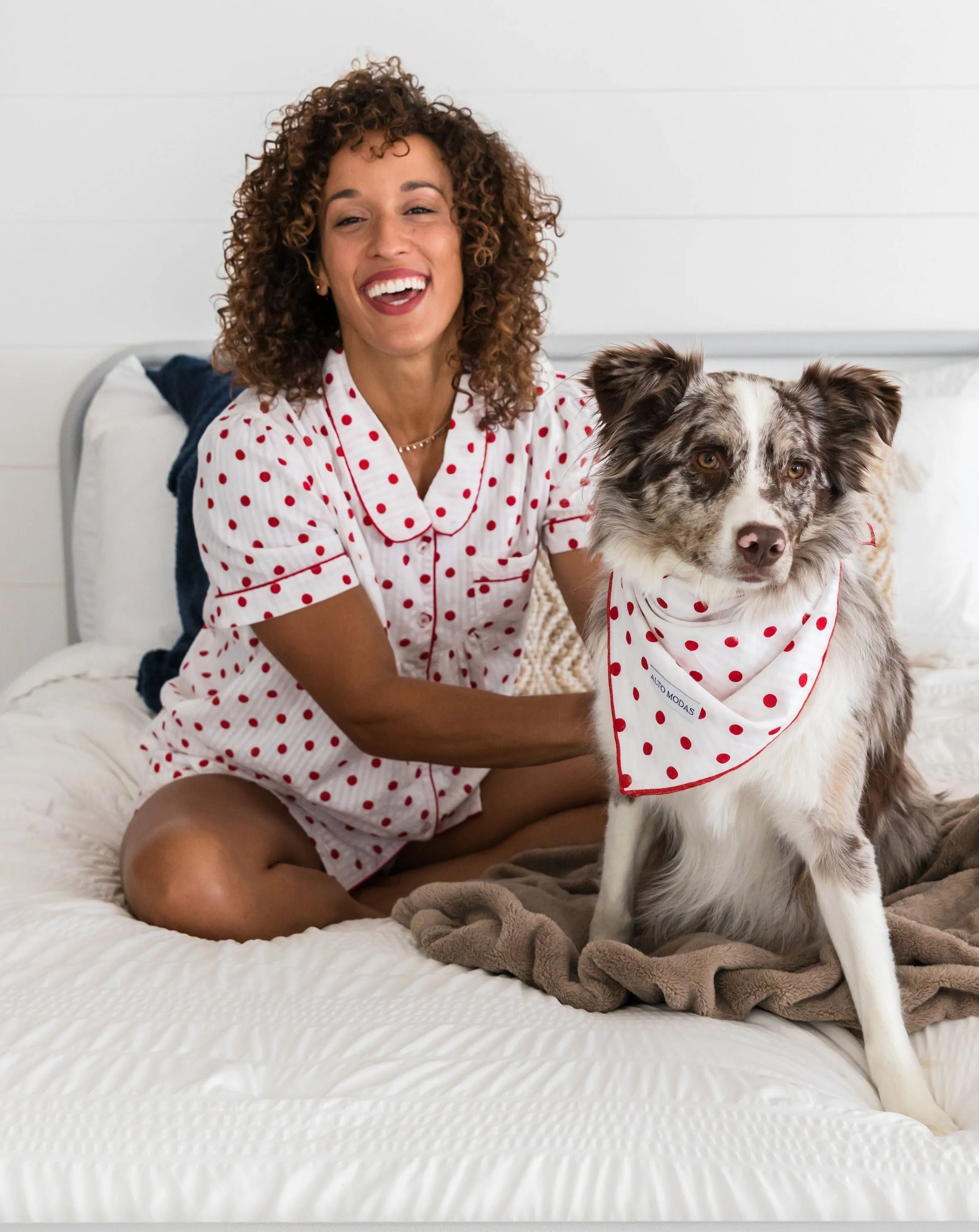 Buddy Seersucker Dots Dog Bandana