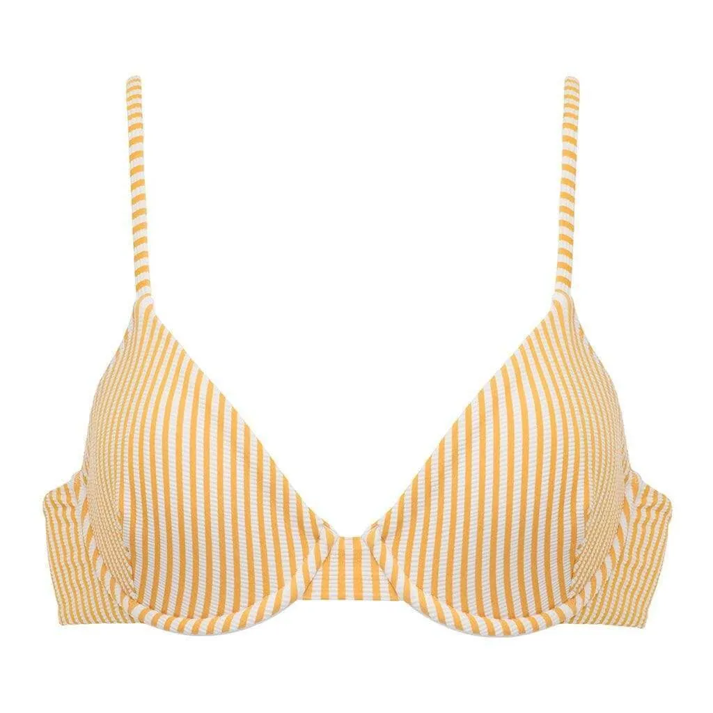 Canary Stripe Dainty Bikini Top