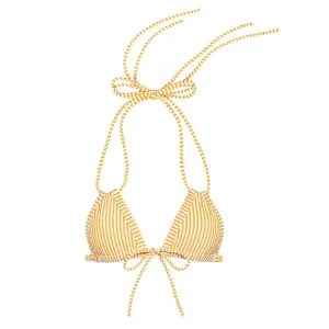 Canary Stripe Euro Bow Bikini Top