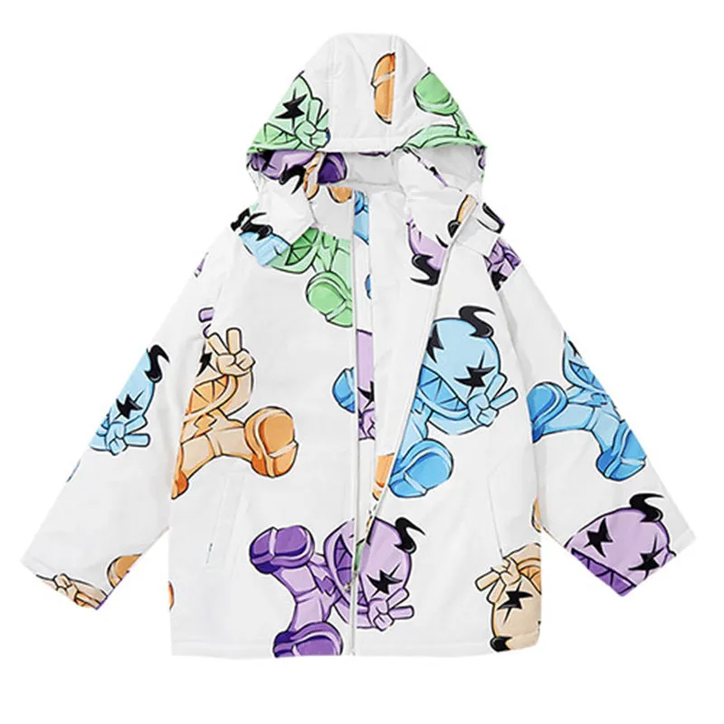 Cartoon Drop-Shoulder Sleeve Loose Padded Coat