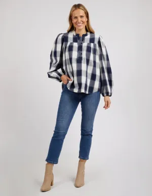Cedar Check Blouse Navy
