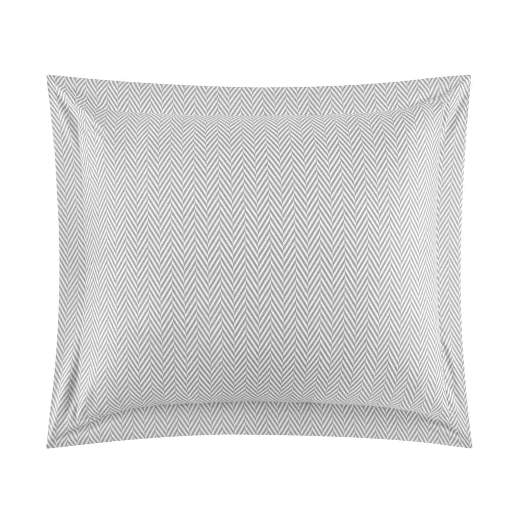 Chic Home Laurel Duvet Cover Set Graphic Herringbone Pattern Print Design Bedding - Pillow Sham Included - 2 Piece - Twin 68x90", Grey