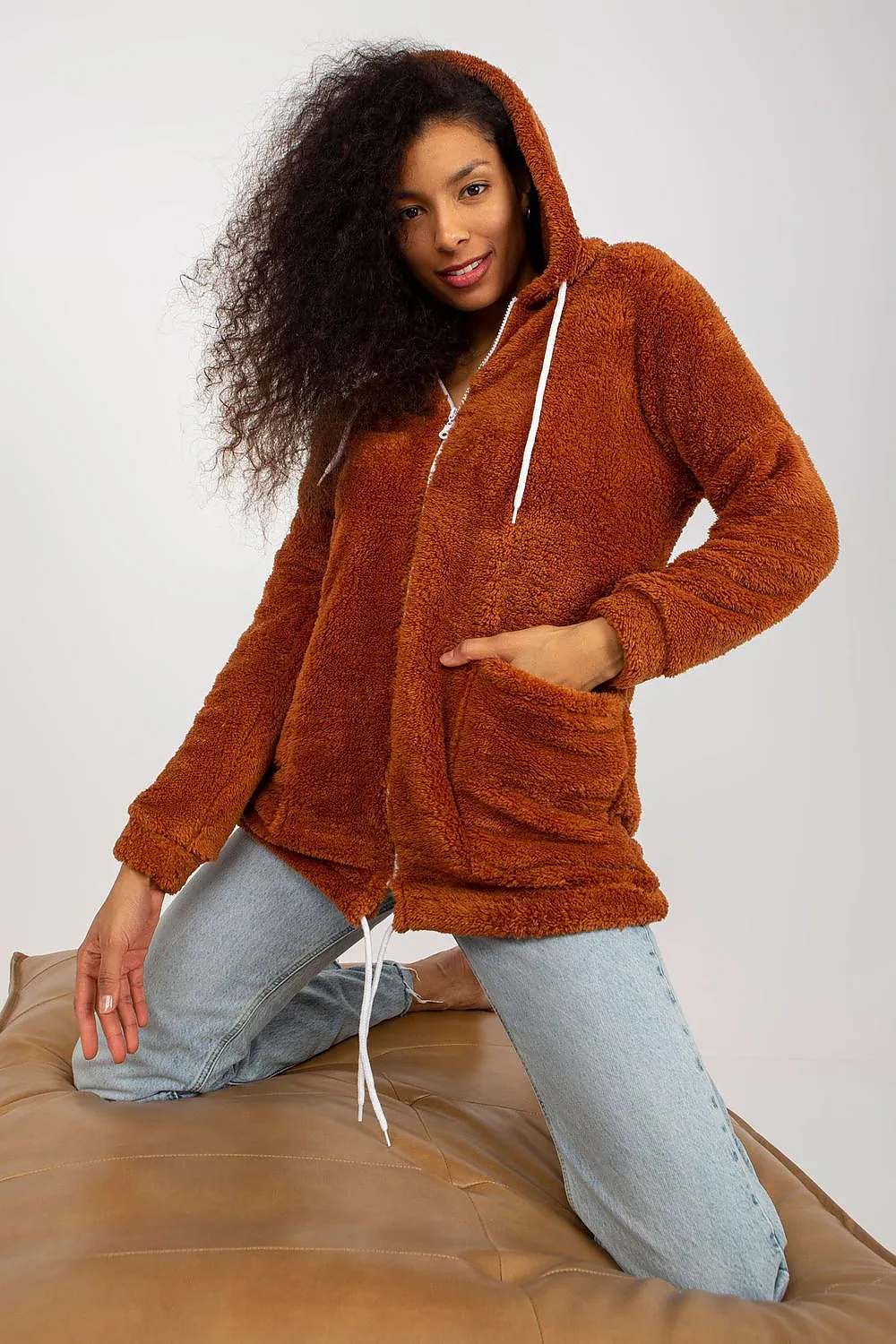 Chic Parisian Fur-Lined Hooded Sweatshirt