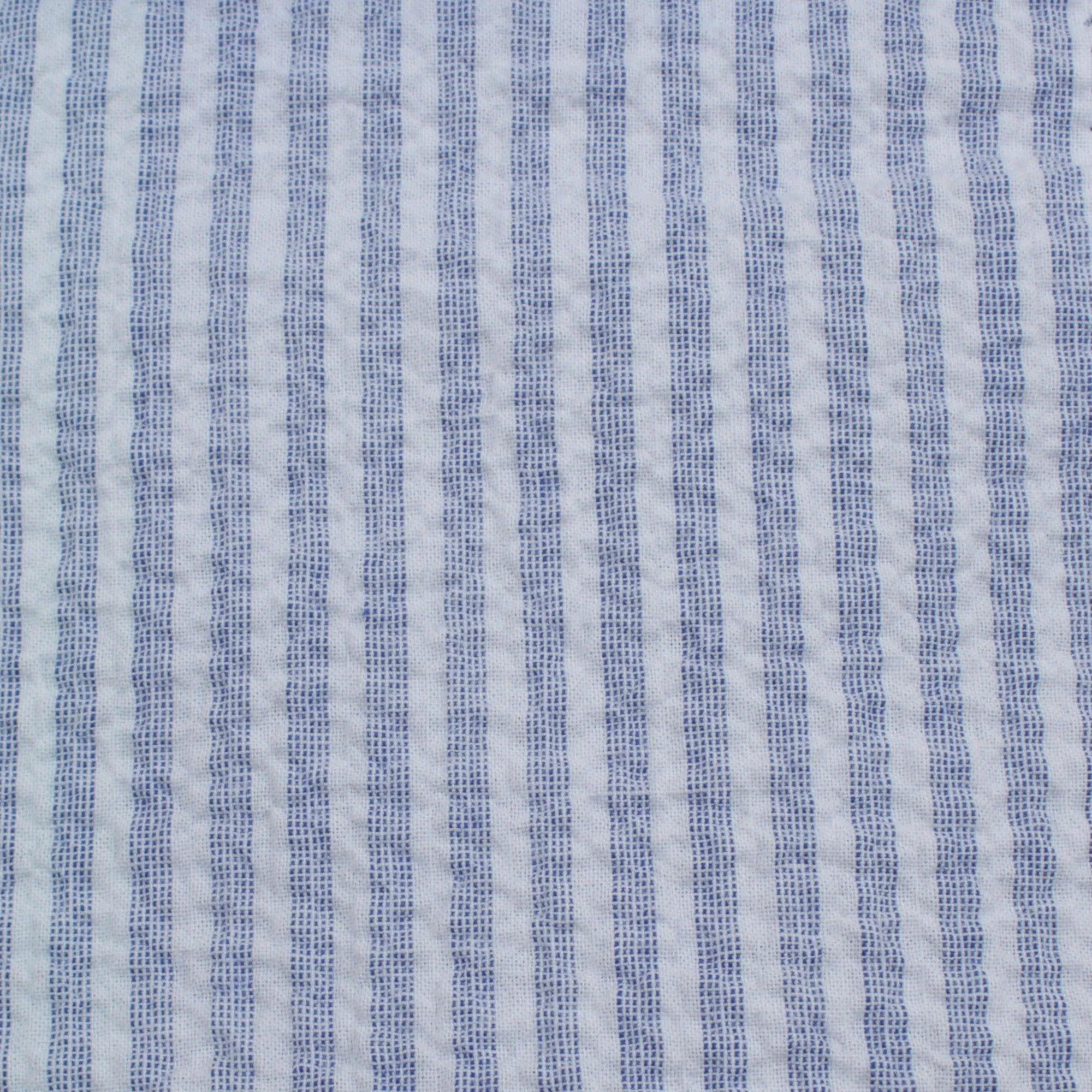 Cotton Stretch Seersucker - Stripes - 7 Colors Available