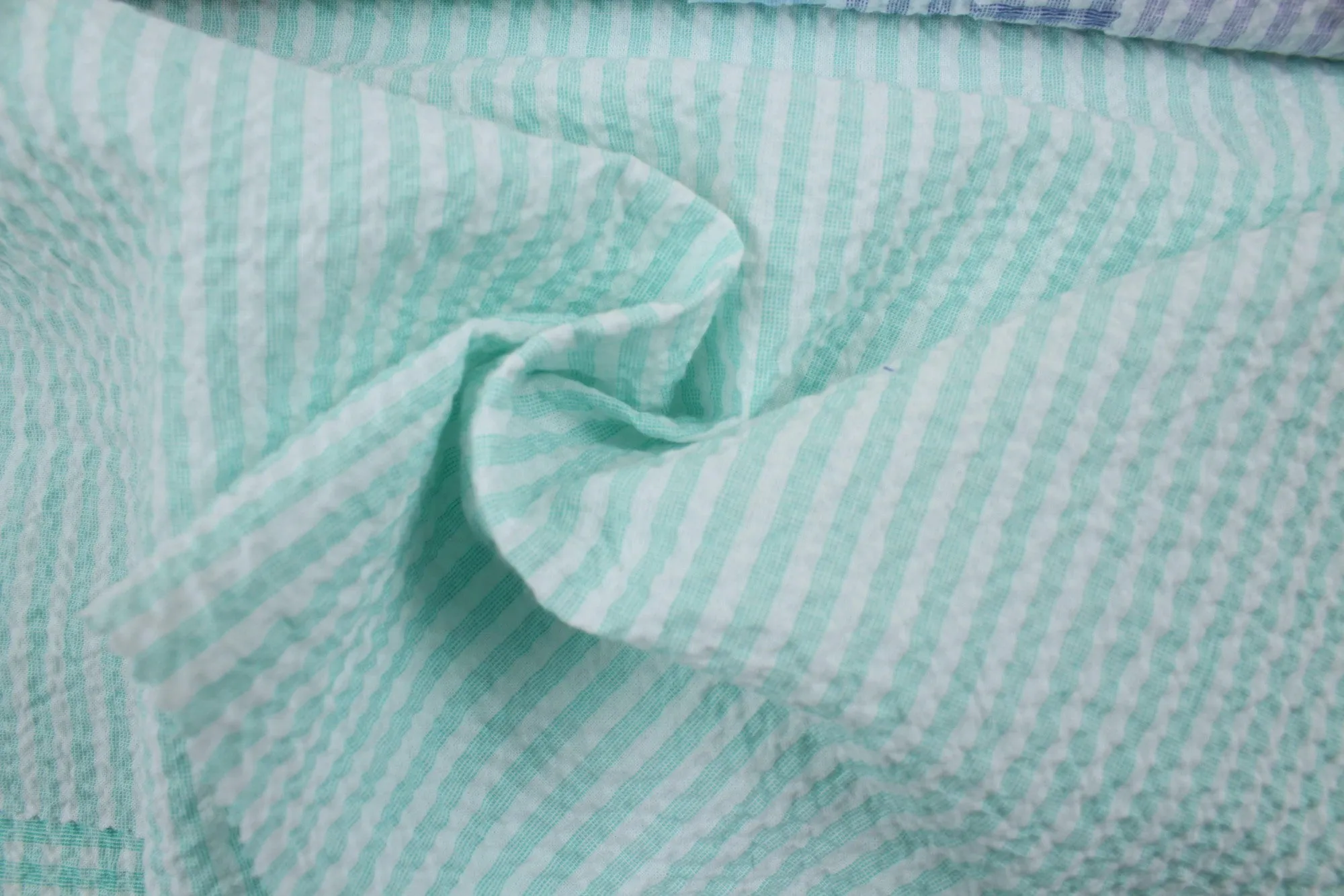 Cotton Stretch Seersucker - Stripes - 7 Colors Available