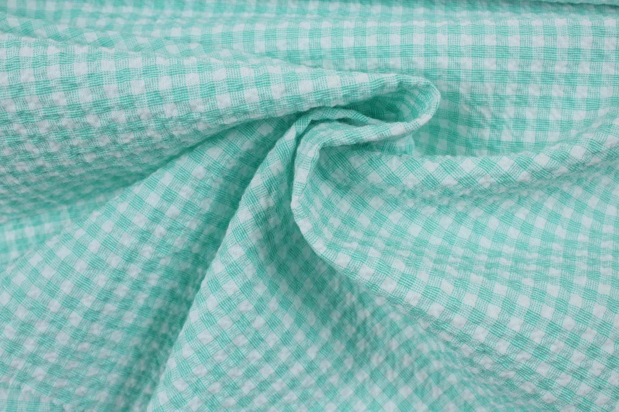 Cotton Stretch Seersucker - Vichy Checks - 6 Colors Available