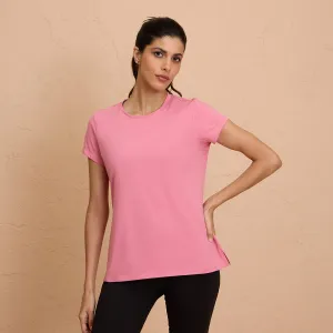 Cotton Stretch T-Shirt-Super Comfy & Flattering-NYLE216-Pink