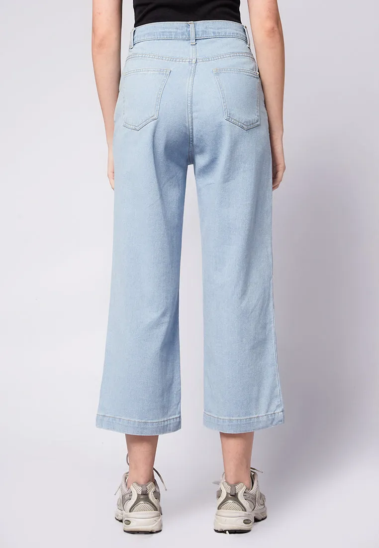 Creased Denim Culottes
