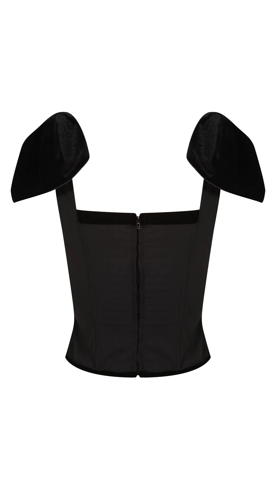 Crescent Black Corseted Top