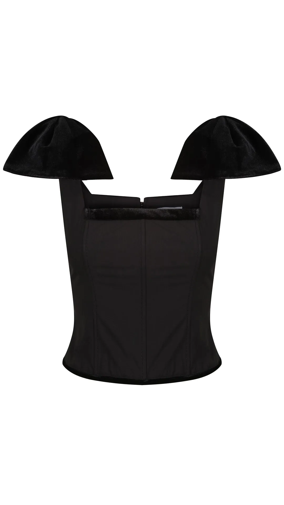 Crescent Black Corseted Top