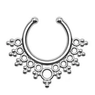 Crystal Fake Septum Nose Ring Piercing Clip for women