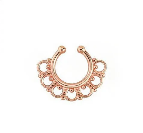 Crystal Fake Septum Nose Ring Piercing Clip for women
