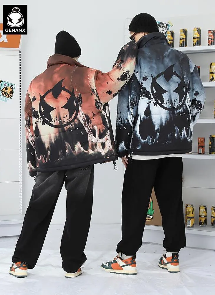 Dark Art Cartoon Graffiti Padded Coat