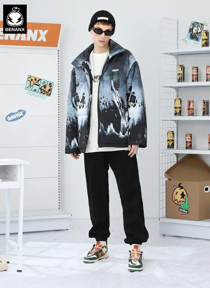 Dark Art Cartoon Graffiti Padded Coat