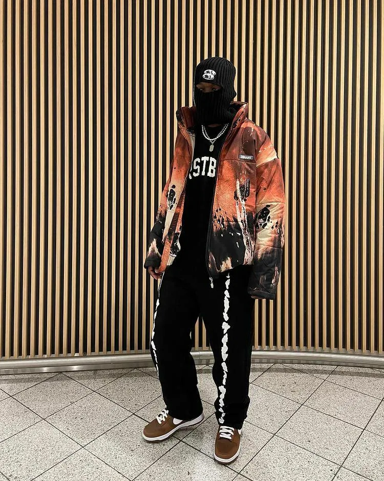 Dark Art Cartoon Graffiti Padded Coat
