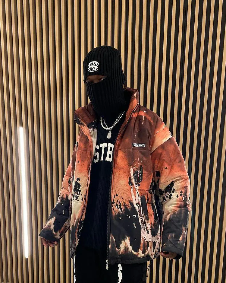 Dark Art Cartoon Graffiti Padded Coat